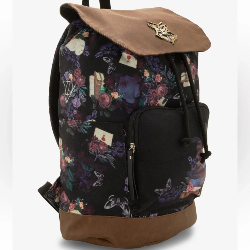Harry Potter Dark‎ Floral Icon Slouch Backpack Hot Topic
